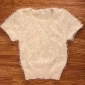 Fuzzy Cropped Tee XS/S No Flaws